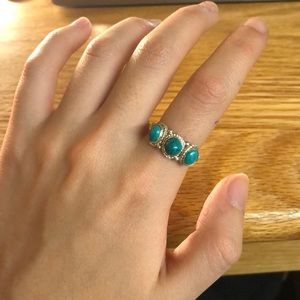authentic tibetan large turquoise ring